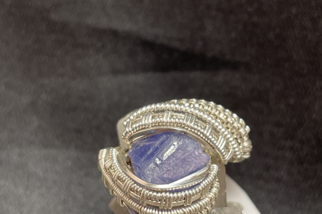 Tanzanite Sterling Silver Ring Size 9-9.5