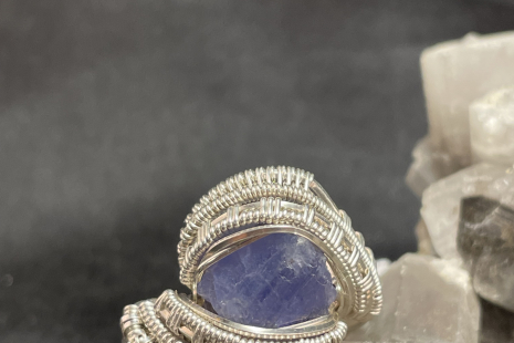 Tanzanite Sterling Silver Ring Size 9-9.5
