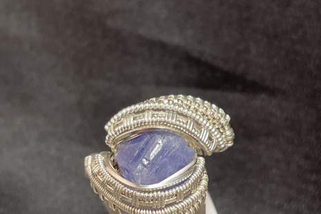 Tanzanite Sterling Silver Ring Size 9-9.5