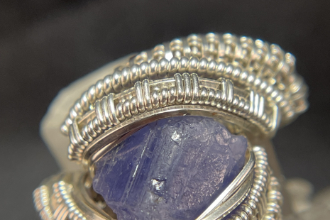 Tanzanite Sterling Silver Ring Size 9-9.5
