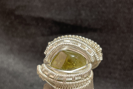 Peridot Sterling Silver Ring Size 8.5