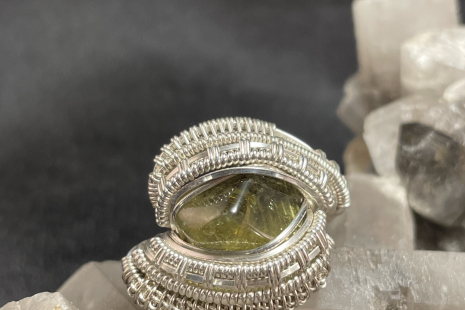 Peridot Sterling Silver Ring Size 8.5