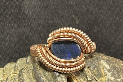 Australian Opal Rose Gold Ring Size 5.5