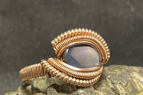 Australian Opal Rose Gold Ring Size 5.5