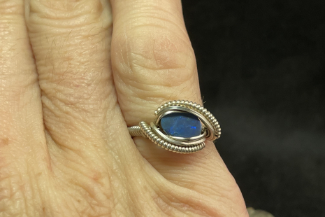 Australian Opal Sterling Silver “mini” Ring Size 6