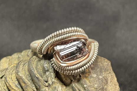 Dark Pink Tourmaline Sterling Silver Ring Size 9