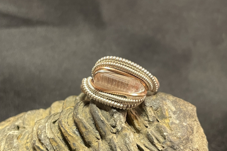 Pink Tourmaline Sterling Silver Ring Size 7.5
