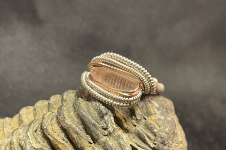 Pink Tourmaline Sterling Silver Ring Size 7.5