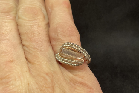 Pink Tourmaline Sterling Silver Ring Size 7.5