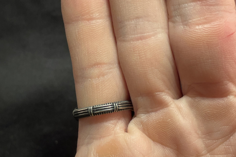 Turquoise Oxidized Sterling Silver Ring Size 7.5