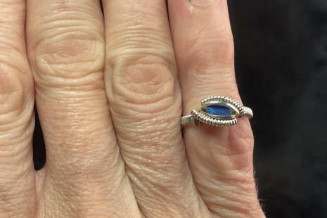 Australian Opal Sterling Silver “mini” Ring Size 5.5