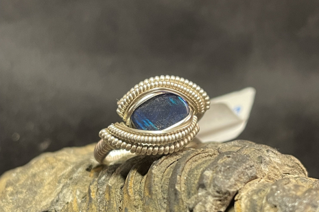 Australian Opal Sterling Silver Ring Size 5.5