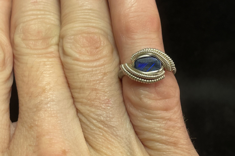 Australian Opal Sterling Silver Ring Size 5.5