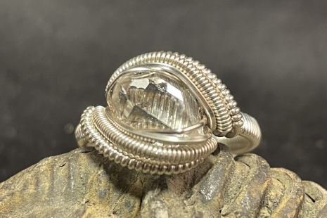 Herkimer Quartz Sterling Silver Ring Size 8.5-9