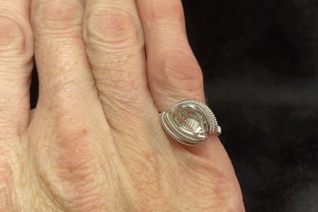 Herkimer Quartz Sterling Silver Ring Size 8.5-9