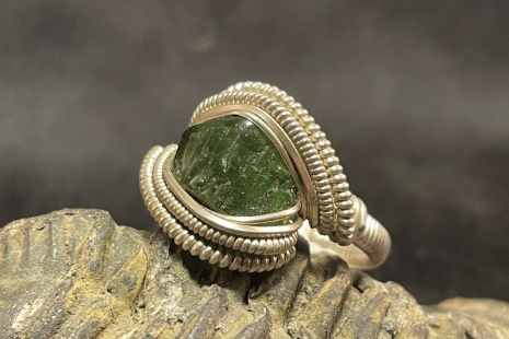 Green Tourmaline Sterling Silver Ring Size 9