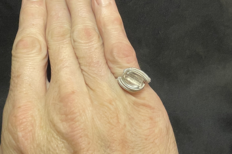 Light Pink Tourmaline Sterling Silver Ring Size 8-8.5