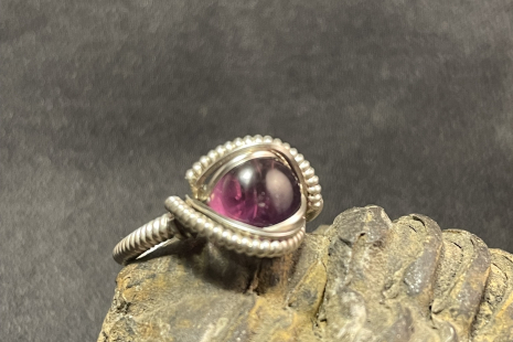 Amethyst Sterling Silver “mini” style Ring Size 5.5
