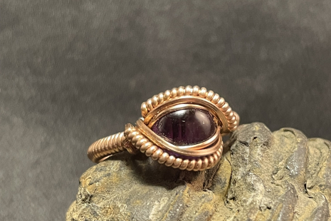 Amethyst Rose Gold “mini” Style Ring Size 5.5