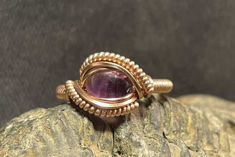 Amethyst Rose Gold “mini” Style Ring Size 5.5