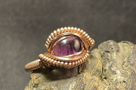 Amethyst Rose Gold “mini” Style Ring Size 5.5