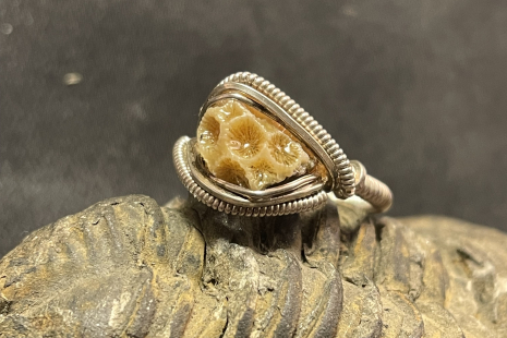 Sea Coral Sterling Silver “mini” Ring Size 7