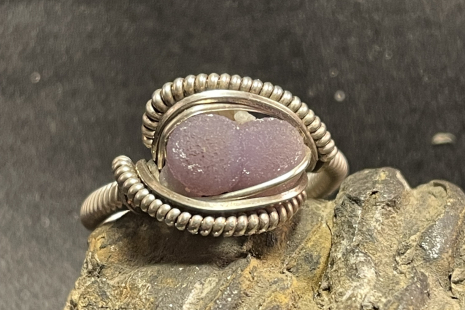 Grape Agate Balls Sterling Silver “mini” Ring Size 7