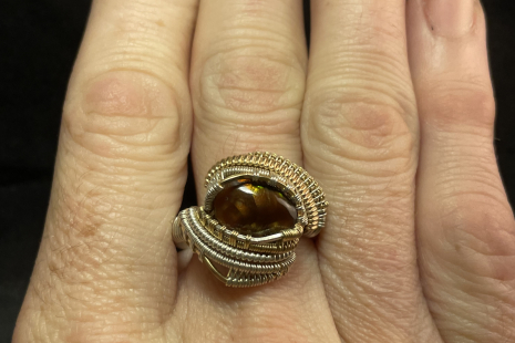 Fire Agate Sterling Silver Ring Size 11.5