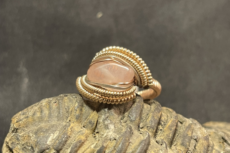Rose Quartz 14kt Gold “mini” Ring Size 4.5-5