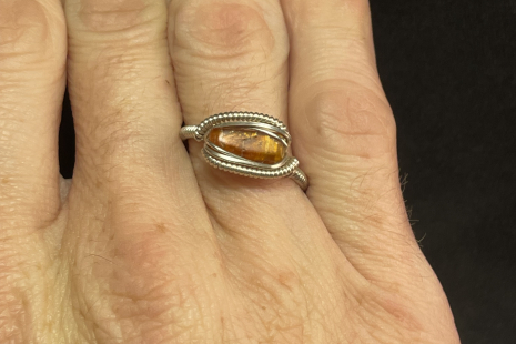 Orange Kyanite Sterling Silver “mini” Ring Size 10.5