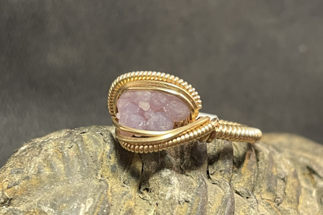 Grape Agate 14kt Gold “mini” Ring Size 6.5