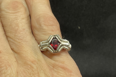 Rhodolite Garnet Sterling Silver Ring Size 6.5-7 Rhodolite Garnet Sterling Silver Ring Size 6.5-7