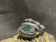 Tourmaline Oxidized Silver Ring Size 8