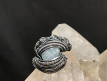 Aquamarine “Trinity Series” Silver Ring SIZE 6.5