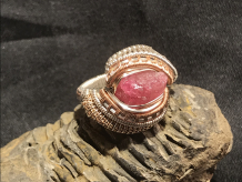 Pink Tourmaline Silver Ring SIZE 9.25