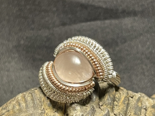 Rose Quartz Sterling Silver Ring Size 6.5