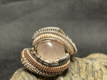 Rose Quartz Sterling Silver Ring Size 9.5