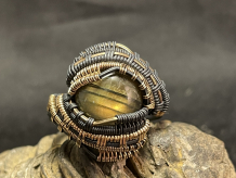 Labradorite Oxidized Silver Ring Size 10
