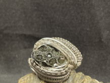 Sea Coral Sterling Silver Silver w/ Titanium Ring Size 10.5