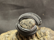 UV reactive Yooperlite Oxidized Silver Ring Size 10.5