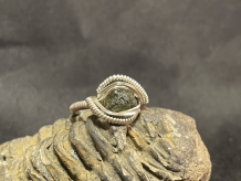 Moldavite Sterling Silver “mini” Ring Size 6