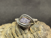 Tanzanite Sterling Silver Oxidized “mini” Ring Size 9