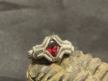Rhodolite Garnet Sterling Silver Ring Size 6.5-7