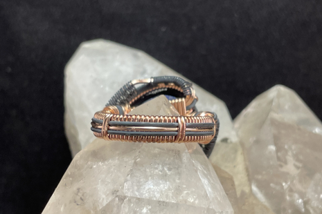 Lapis Lazuli Rose Gold w Silver Ring Size 8
