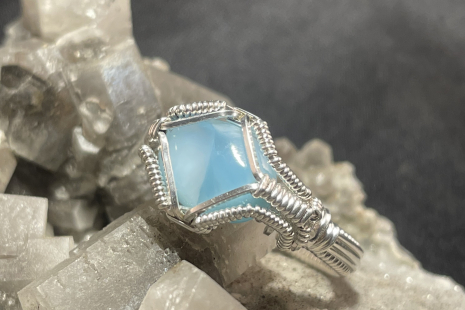 Larimar Sterling Silver Ring Size 8.25