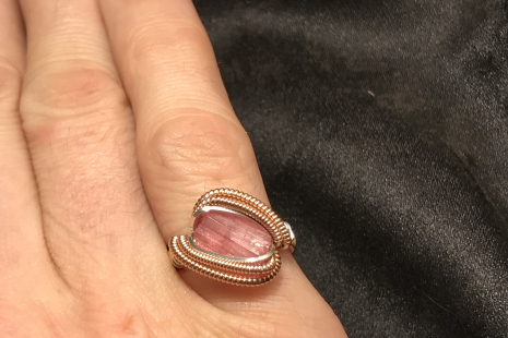 Pink Tourmaline Rose Gold Ring Size 6
