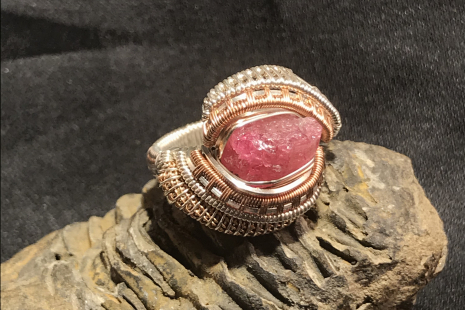 Pink Tourmaline Silver Ring SIZE 9.25