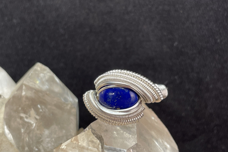 Lapis Lazuli Sterling Silver Ring Size 8