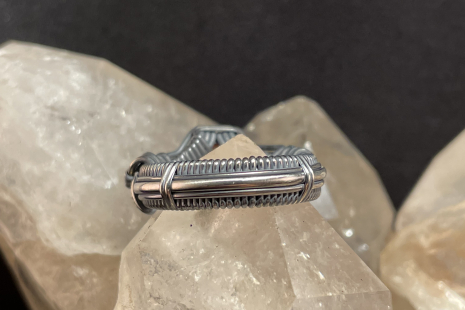 Hessonite Garnet Silver Ring Size 8.5-9