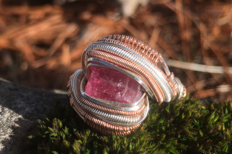 Pink Tourmaline Rose Gold Ring SIZE 6.5